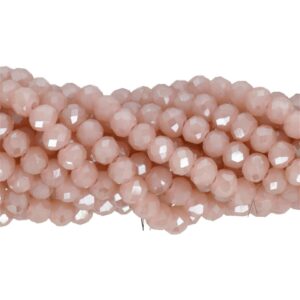 Faceted rondelle 6x4mm Opaque vintage pink luster, 40pcs