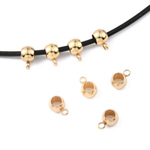 304 Stainless steel 24K gold plated bail with loop 9x6x4.5mm