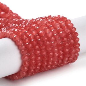 Faceted rondelle 4x3mm Firebrick, appr. 120pcs