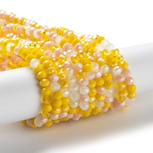 Faceted rondelle 4x3mm Yellow gold mix, approx.120pcs