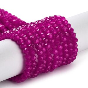 Faceted rondelle 4x3mm Fuchsia, appr. 120pcs