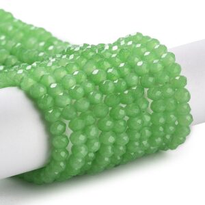 Faceted rondelle 4x3mm Light green, appr. 120pcs
