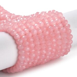 Faceted rondelle 4x3mm Pink, appr. 120pcs