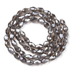 Viistehiottu lasi pisara 6x4mm black diamond, n.72kpl