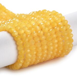 Faceted rondelle 4x3mm Yellow, appr. 120pcs