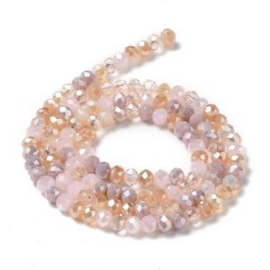 Faceted rondelle 4x3mm Peach mix, approx.120pcs