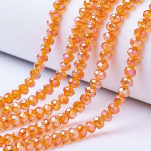 Faceted rondelle 6x4mm Orange luster, 40pcs