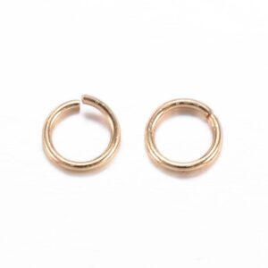 Stainless steel gold plated 6mm jumpring 18ga, 30pcs