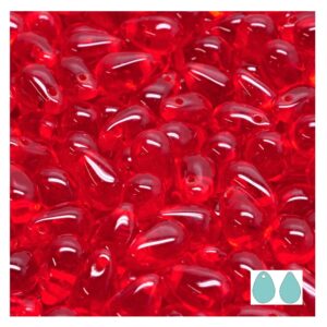 Preciosa lasi pisara 9x6mm siam, 12kpl