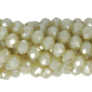 Faceted rondelle 6x4mm Opal sage luster, 40pcs