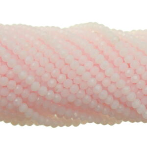 Faceted rondelle 4x3mm Opal pink, 100pcs