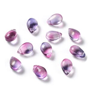 Lasi pisara 9x6mm gold dust violet, 12kpl