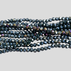 Faceted rondelle 4x3mm Steel blue luster, 100pcs