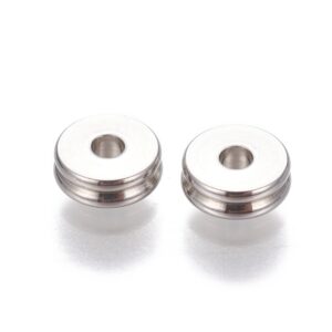 Stainless steel bead 6x2mm ID 1.6m, 20pcs