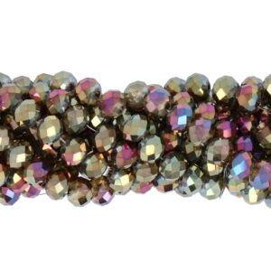 Faceted rondelle 6x4mm metallica gold iris purple, 40pcs