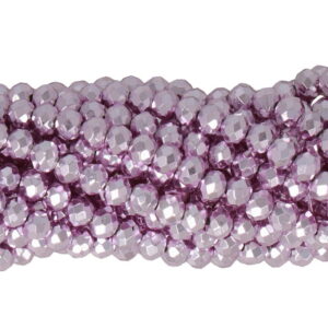 Faceted rondelle 4x3mm Metallic lavender, 100pcs