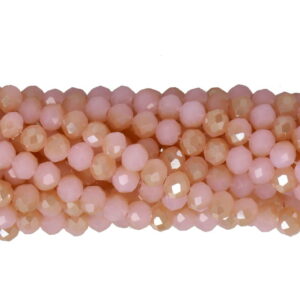 Faceted rondelle 4x3mm Opal pink luster peach, 100pcs