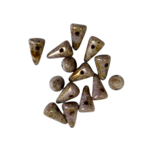 Lasi piikki Chalk bronze lumi 4x7mm, 6kpl