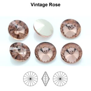 Kristalli rivoli 14mm, Vintage rose