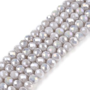 Fasettihelmi rondelli 4x3mm Light grey luster, 100kpl