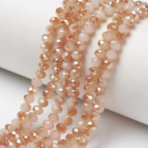 Fasettihelmi rondelli 6x4mm Light salmon plated, 40kpl