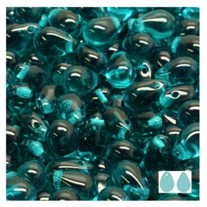 Preciosa lasi pisara 9x6mm teal, 12kpl