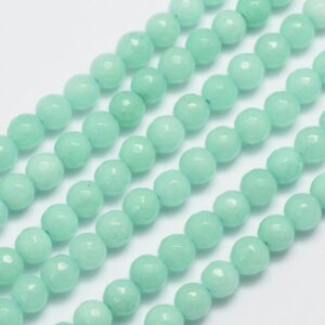 Malay jade amatsoniitti väri fasetti pyöreä 6mm