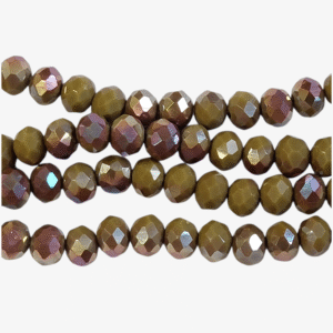 Faceted rondelle 6x4mm Khaki pink luster, 40pcs