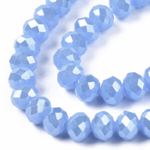 Faceted rondelle 4x3mm Light blue luster, 100pcs