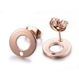 Ruostumaton teräs ruusukullattu korvakorutappi 10.3mm, 2kpl