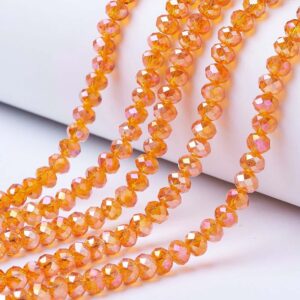 Faceted rondelle 8x6mm orange luster, 32pcs