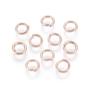 Stainless steel rose gold plated 5mm jumpring 18ga, 24pcs