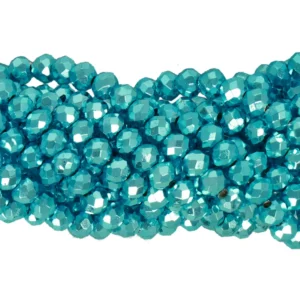 Faceted rondelle 4x3mm Metallic azore, 100pcs