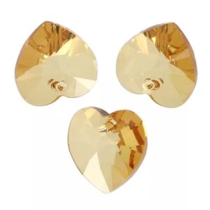 Swarovski heart 10.3x10mm, Golden topaz