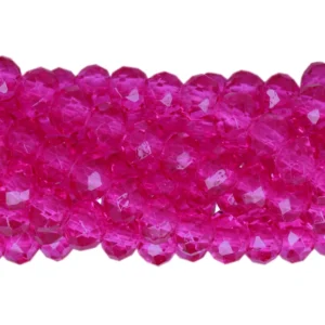 Faceted rondelle 6x4mm Fuchsia, 40pcs