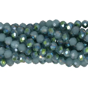 Faceted rondelle 4x3mm Opal sugar metallic iris, 100pcs