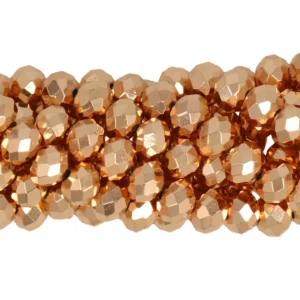 Faceted rondelle 6x4mm Metallic bright gold, 35pcs
