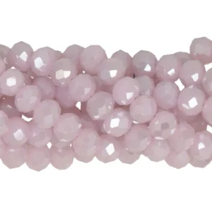 Faceted rondelle 6x4mm Opaque rosaline luster, 40pcs