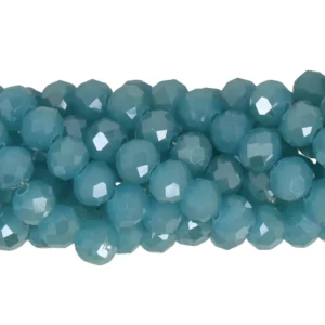 Faceted rondelle 6x4mm Opal light blue luster, 40pcs