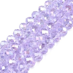 Faceted rondelle 8x6mm violet luster, 32pcs