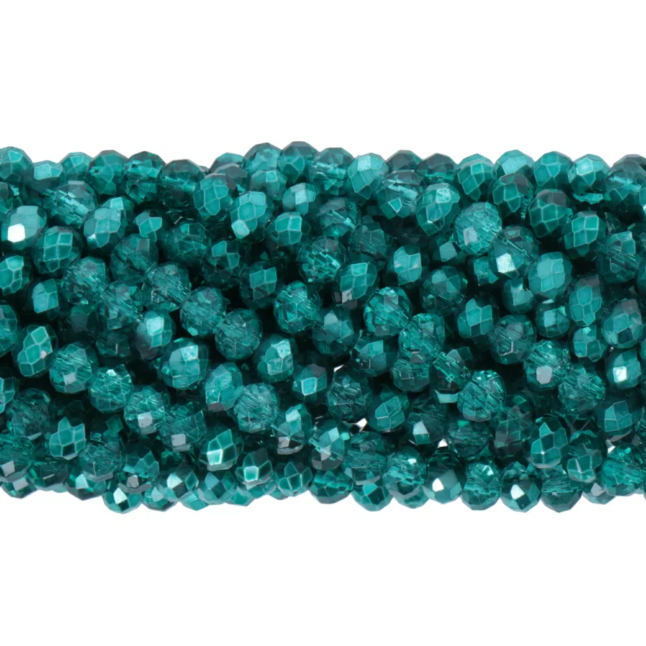 Fasettihelmi rondelli 4x3mm Crystal metallic emerald, 100kpl