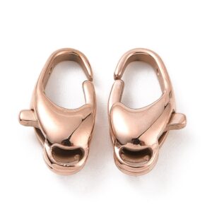 304 Stainless steel rose gold plated lobster clasp 15x8mm