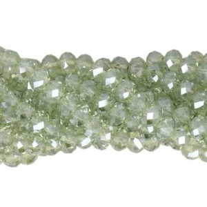 Faceted rondelle 6x4mm sage luster premium, 40pcs