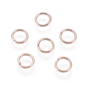 Stainless steel rose gold plated 6mm jumpring 20ga, 30pcs