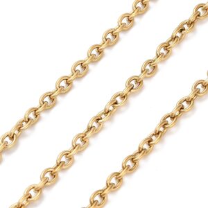 316 Kirurginen teräs kullattu ketju 3.7x3x0.8mm, 0.5m