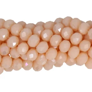 Faceted rondelle 6x4mm Opaque champagne luster, 40pcs