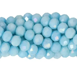 Faceted rondelle 6x4mm Pastel blue luster, 40pcs