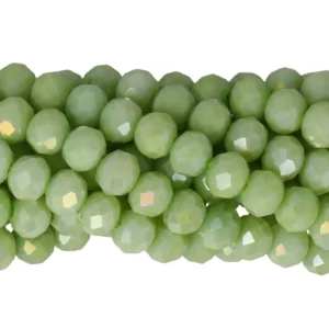 Faceted rondelle 6x4mm Pastel green luster, 40pcs