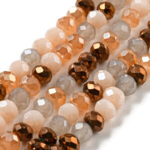 Faceted rondelle 4x3mm Toffee, approx.120pcs