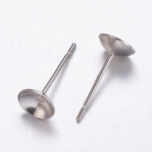 304 Stainless steel earring setting 5mm